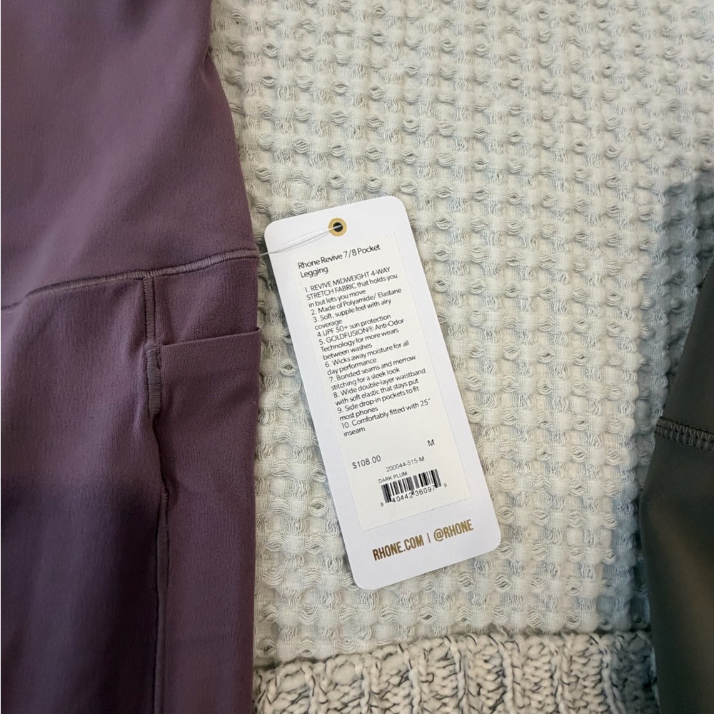 RHONE Deep Plum High-Rise Pocket Leggings
